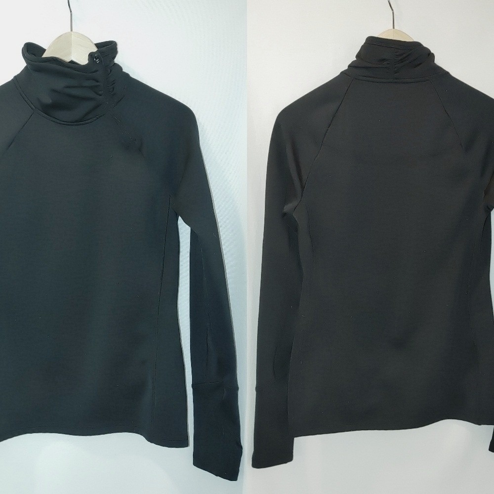 Athleta‎ Rushcreek Quarter Zip Pullover Long Sleeve Workout Sweatshirt Black S